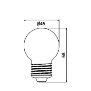 Imagine Bec LED 1W G45 E27 Galben Braytron
