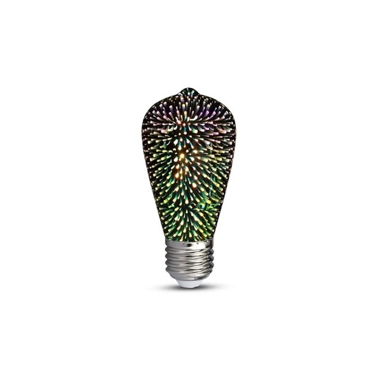 Imagine Bec LED ST64 E27 3W cu filament 3000K alb cald model 3D