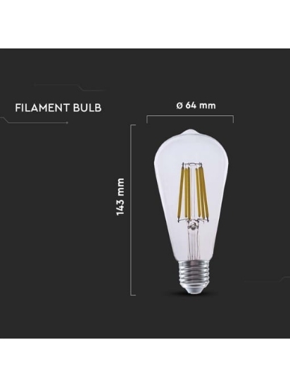 Imagine Bec LED ST64 E27 4W cu filament 3000K model Edison