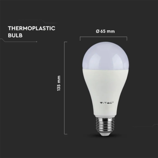Imagine Bec LED V-TAC cu Chip Samsung A65 E27 15W 4000K