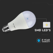 Imagine Bec LED V-TAC cu Chip Samsung A65 E27 15W 4000K