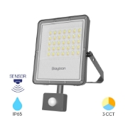 Imagine Proiector LED PF 30W 3IN1 cu senzor 3300lm cu lentilă 90° IP65 gri BR-BT65-23082