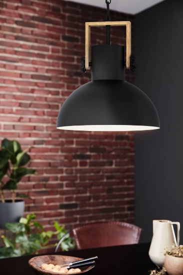 Imagine Pendul Lubenham D300mm IP20 negru/maro EGL 43162