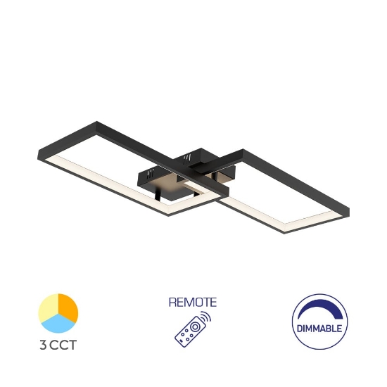 Imagine Lustra LED 40W Nela -SS1-RND Telecomanda IP20 Negru