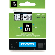 Imagine Bandă compatibilă Dymo D1 12mm x 7m Negru/Alb