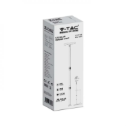 Imagine Stâlpișor LED Solar de Grădină 8W cu Senzor de Lumină, Înălțime Reglabilă, Corp Alb/Negru, IP65 VTAC 6669