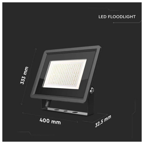 Imagine Proiector LED V-TAC SMD Slim 200W Lumină Rece Negru Seria F 6734