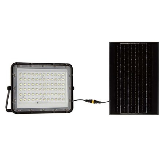 Imagine Proiector LED V-TAC 15W 1200lm Lumină Rece cu Panou Solar Negru IP65 Cablu 3m 7825