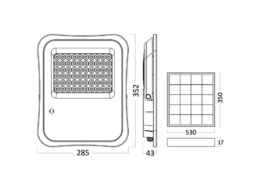 Imagine Proiector LED Solar cu Telecomandă 50W 6500K IP65 BT63-01532