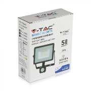 Imagine Proiector LED SMD 20W 6400K IP65 cu senzor de mișcare V-TAC Negru SKU-453