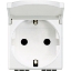 Imagine Priză Schuko Bticino Matix cu capac, 2 module, 16A, alb AM5440/2P
