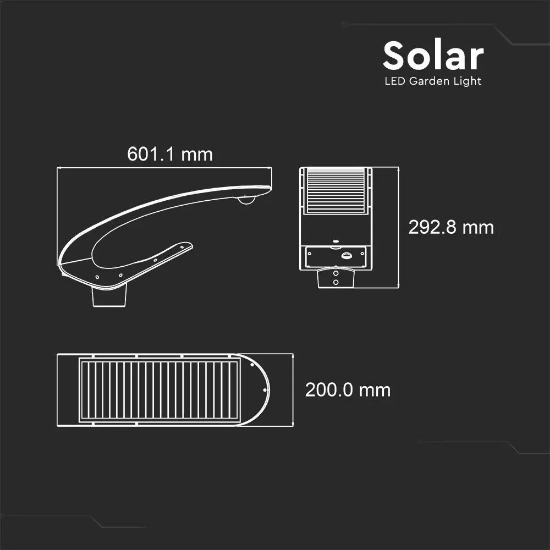 Imagine Corp iluminat grădină LED solar 20W 4000K alb neutru