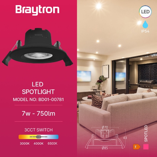 Imagine Spot LED Rotund G3 7W 3in1 IP54 Negru BD01-00781