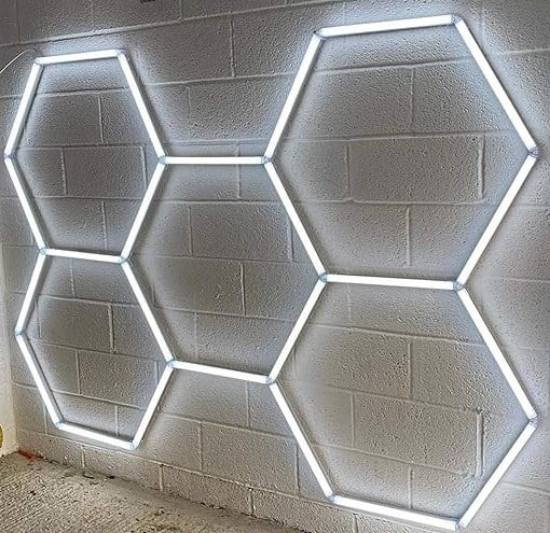 Imagine Tavan LED Honeycomb Set 5 Hexagoane 2347x1641 mm 200W (II639)