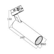 Imagine Spot LED pe șină negru 4000K 15W 1180lm COB BR-BD30-01411