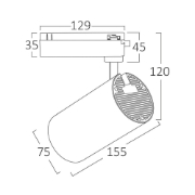 Imagine Spot LED pe șină B30 negru 6500K 30W 2450LM BR-BD40-00331