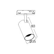Imagine Spot LED pe șină magnetică 6W 510lm 24° 3000K negru BR-BD61-00101
