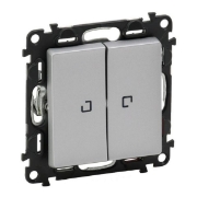 Imagine Intrerupator cap-scara cu lumina de control Valena Life - 10 AX - 250 V~ - cu placa - alb