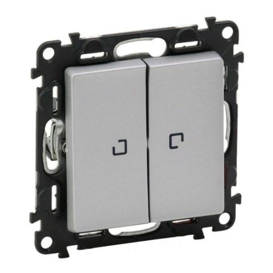 Imagine Intrerupator cap-scara cu lumina de control Valena Life - 10 AX - 250 V~ - cu placa - alb