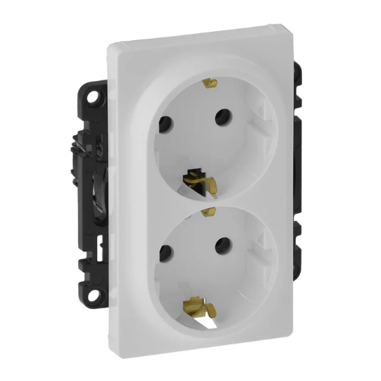 Imagine Priză dublă Schuko 2P+T, 16A, alb, borne automate, Valena Life
