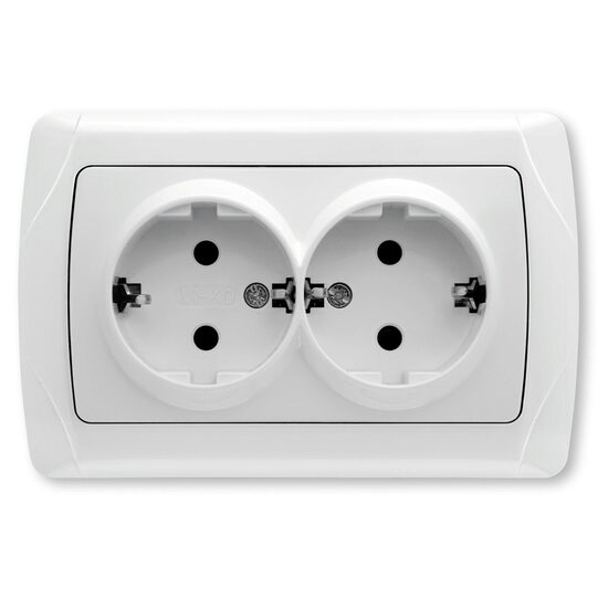 Imagine Priză dublă Schuko Carmen Viko, încastrată, alb