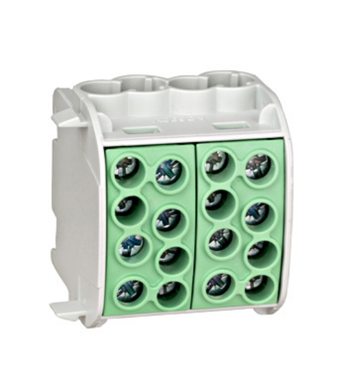 Imagine Clema derivație izolată Schrack Technik IK026232, cablu Cu, 35mm², 1P, 4 intrări - 4 ieșiri, verde