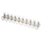 Imagine Morset unipolar Forbox 4 mm cu strângere cu șurub Contact Italia C06, Transparent, IP20, Bandă 10 bucăți, Șuruburi din oțel