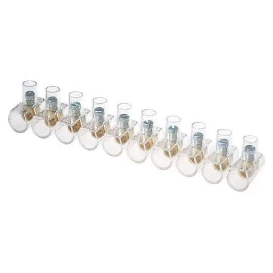Imagine Morset unipolar Forbox 4 mm cu strângere cu șurub Contact Italia C06, Transparent, IP20, Bandă 10 bucăți, Șuruburi din oțel