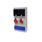 Imagine Tablou organizare electrică șantier precablat Scame E1 633.RO0070, 6 module, montaj aparent, 2xSchuko + 1x5P 32A, IP44
