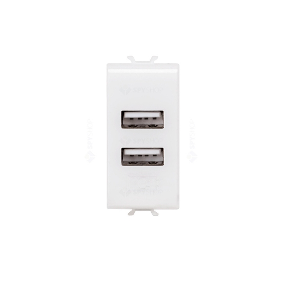 Imagine Priză Încărcare 2xUSB 1M, 2.1A, 230V, culoare alb KSM5285C1