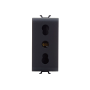 Imagine Priză modulară Gewiss Chorus standard italian 1 modul 16A 2P+E negru  GW12203 