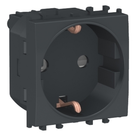 Imagine Priza 2P+E, obturatoare, 2M, negru EASY LMR5210003