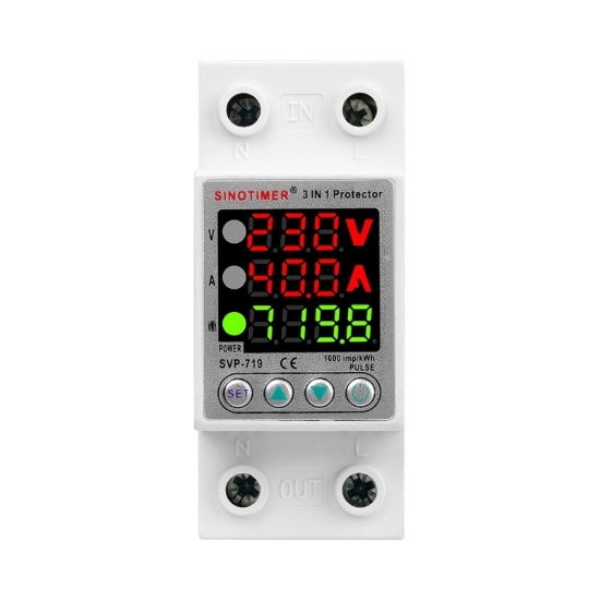 Imagine Releu digital monofazic de protecție tensiune și curent 1–40A Sinotimer