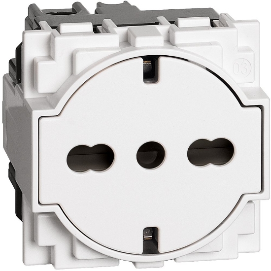 Imagine Priza SCHUKO 2 MODULE BTICINO LIVING NOW ALB KW4140A16F