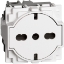 Imagine Priza SCHUKO 2 MODULE BTICINO LIVING NOW ALB KW4140A16F