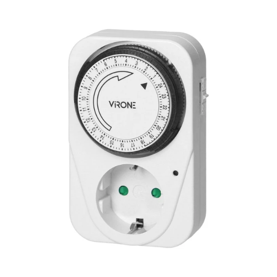 Imagine Priza programabila mecanica 16A 3500W IP20 VRONE MT-1(GS)