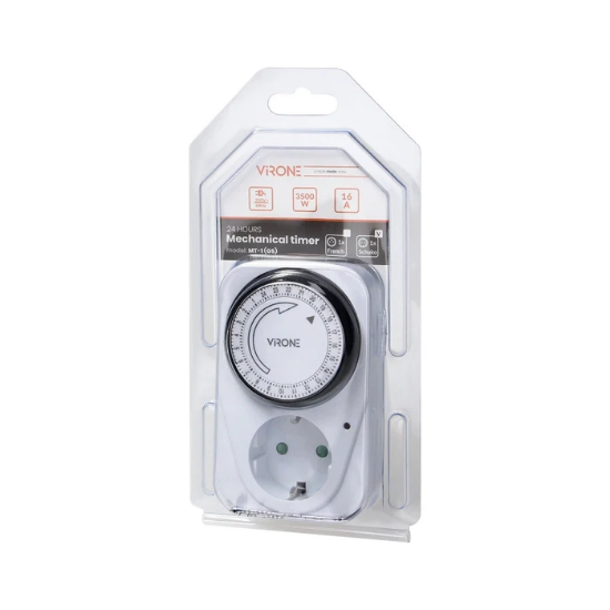Imagine Priza programabila mecanica 16A 3500W IP20 VRONE MT-1(GS)