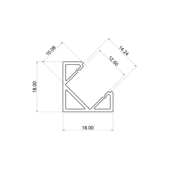 Imagine Profil aluminiu pentru banda LED-ST-COLT-ALUMINIU GEAM MAT CR1818 2M BR-BY39-01123