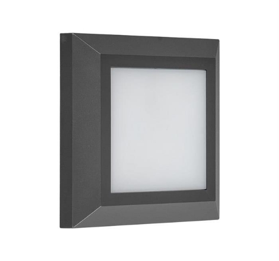 Imagine Aplica corp patrat PT cu LED 4W 230V lumina calda IP65 GRAFIT 3-9701