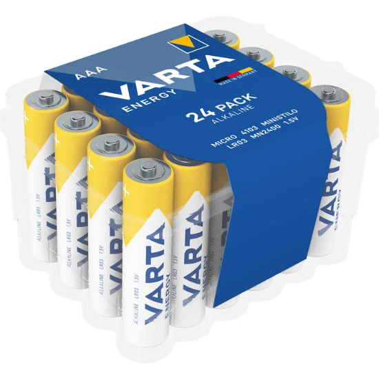 Imagine Baterie Varta Energy 4103, AAA / LR3, 1.5V, alcalina, 24 buc