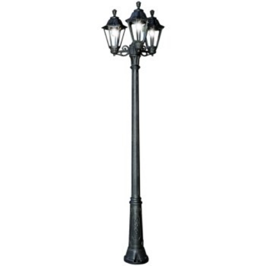 Imagine Stalp de iluminat exterior RICU BISSO/RUT 3L TRANSPARENT E27 8.5W CCT negru FM-E26.157.S30.AXV1K