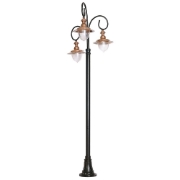 Imagine Stalp negru 300CM cu felinar 3XE27 BRONZ