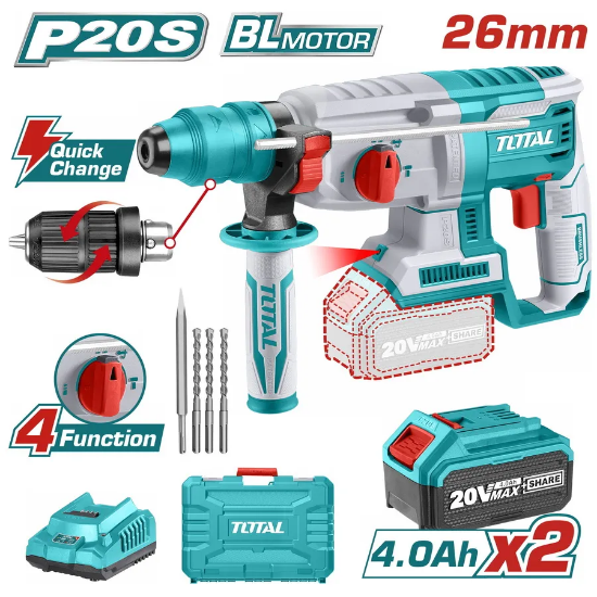 Imagine Set cu cutie ciocan rotopercutor 2J LI-ION 20V TRHLI202289