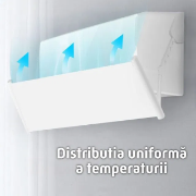 Imagine Deflector pentru protectie curent aer conditionat, Empria, ajustabil pe 4 niveluri, retractabil, Alb 