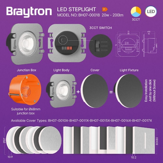 Imagine SPOT LED TREPTE 2W 3IN1 IP20 STEPLIGHT MEC BR-BH07-00018