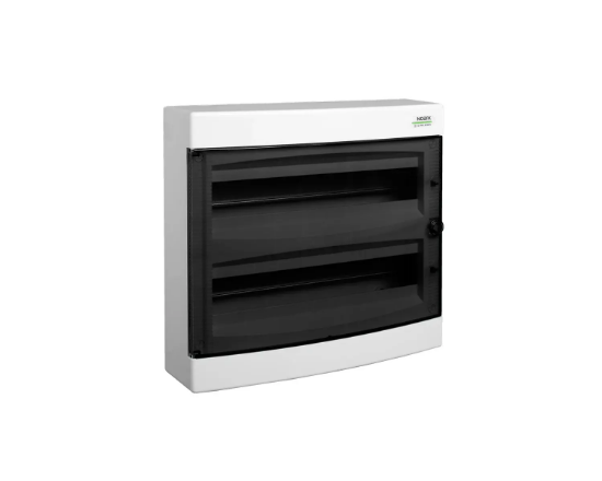 Imagine Cofret de distributie din plastic, montare aparenta, usa transparenta, IP40, 2 rânduri, 2x18 module