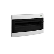 Imagine Cofret de distributie din plastic, montare incastrata , usa transparenta, IP40, 1 rând, 18 module