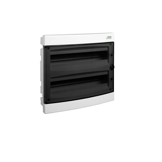 Imagine Cofret de distributie din plastic, montare incastrata, usa transparenta, IP40, 2 rânduri, 2x18 module