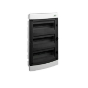 Imagine Cofret de distributie din plastic, montare incastrata, usa transparenta, IP40, 3 rânduri, 3x12 module