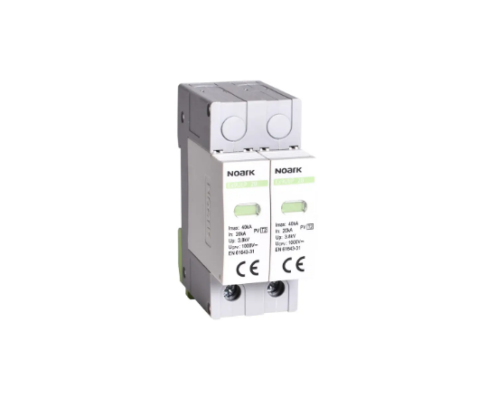 Imagine Descarcator SPD Ex9UEP cu contact de actionare la distanta, clasa 2, 1000 V DC, latime 2 module, pentru sisteme fotovoltaice cu impamantare